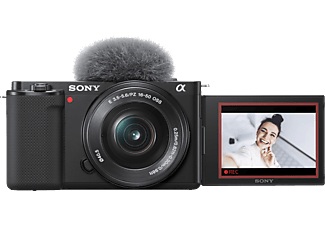 Sony, SONY ZV-E10 Body + E PZ 16-50 mm F3.5-5.6 OSS - Systemkamera (Fotoauflösung: 24.2 MP) Schwarz