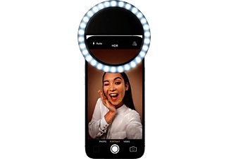 CELLULAR LINE, CELLULAR LINE Selfie Ring Pocket - LED-Ringlicht (Schwarz), 