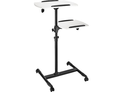 HAMA, Hama Projektionstisch Schwarz, hama 00077510 Beamertisch mit 2 Ebenen (42 x 50/40 x 35 cm), höhenverstellbar, mit Rollen