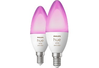 Philips HUE, Philips Hue Kerze White&Color Amb. E14 5,3W 2er, PHILIPS HUE White and Color Ambiance Doppelpack E14 - Leuchtmittel (Weiss)