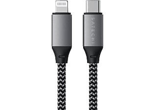 Apple, Satechi - (MFi) 25cm (60W/480 Mbit/s) Lightning auf USB C Schnellladekabel Datenkabel (ST-TCL10M) - Space Grau, SATECHI ST-TCL10M - USB-C zu Lightning Kabel (Space Gray)