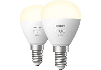 Philips HUE, Philips Hue White LED-Tropfenlampe 2 x E14 5,7W, Philips Hue Philips Hue LED-Leuchtmittel E14 Tropfen Weiss 5.7 W 2 Stück
