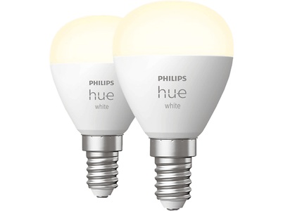 Philips HUE, Philips Hue White LED-Tropfenlampe 2 x E14 5,7W, Philips Hue Philips Hue LED-Leuchtmittel E14 Tropfen Weiss 5.7 W 2 Stück