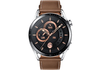 Huawei, HUAWEI WATCH GT 3 (46 mm) - Smartwatch (140-210 mm, Leder, Braun), Huawei Watch GT3 Leather Strap (46mm, Brown)