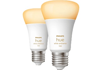 Philips HUE, Philips Hue White Ambiance E27 8W LED-Lampe, 2er, Philips Hue White Ambiance E27 2x800lm 75W