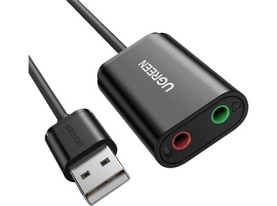 Ugreen, Ugreen USB 2.0 externer Soundadapter - Schwarz, UGREEN 30724 - Externe USB Soundkarte (Schwarz)