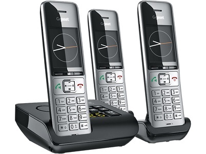 Gigaset, GIGASET COMFORT 500A Trio - Schnurlostelefon (Schwarz/Silber), Gigaset Schnurloses DECT-Telefon »Gigaset Comfort 500 A Trio« ( )