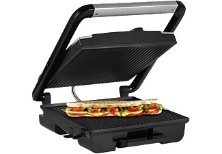 Princess, Princess 01.112425.01.001 Tisch Panini Grill Antihaftbeschichtung, Kontrollleuchte, klappbar Schwarz, Princess Panini Grill Pro Kontaktgrill