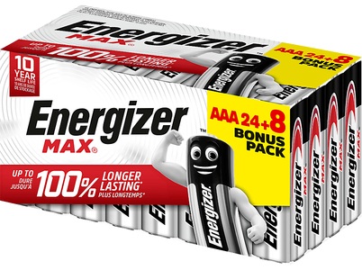 Energizer, ENERGIZER MAX AAA 24+8 Bonus Pack - Batterie (Silber), Energizer, Batterien, Energizer Max AAA (LR03/E92) 24+8 Stück, Produkte & Wohnen