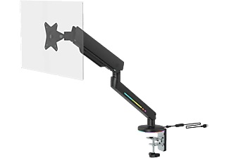 Deltaco, DELTACO GAM-134 - Einzelner Monitorarm (Schwarz), DELTACO GAMING RGB Single 1fach Monitor-Tischhalterung 43,2 cm (17) - 81,3 cm (32) Schwarz Neigbar, Schwenkbar, Drehbar