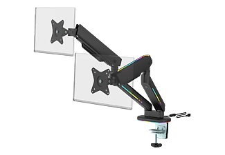 Deltaco, DELTACO GAM-135 - Doppelter Monitorarm (Schwarz), 