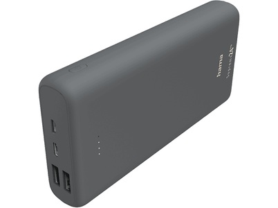HAMA, Hama Supreme 24HD Powerbank 24000 mAh LiPo USB-A, USB-C® Dunkelgrau, HAMA Supreme 24HD - Powerbank (Grau)