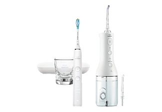 PHILIPS SONICARE DiamondClean 9000 HX3866/41 - Munddusche + Elektrische Zahnbürste (Weiss)