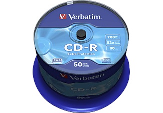 Verbatim, Verbatim Cd-R Extra Protection - Cd-R, Verbatim CD-R, 700MB, 80MIN, 52x, DataLife, 43351, (50er Spindel)