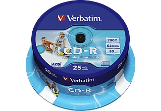 Verbatim, Verbatim 43439 - Cd-R, Verbatim CD-R, 700MB, 80MIN, 52x, fullprint m.L., 43439, (25er Spindel)