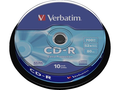 Verbatim, Verbatim Cd-R Extra Protection - Cd-R (), Verbatim CD-R, 700MB, 80MIN, 52x, 43437, (10er Spindel)