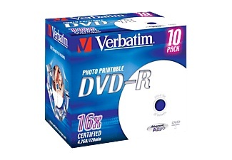 Verbatim, Verbatim 43521 - Dvd-R, Verbatim 43521 DVD-R Rohling 4.7 GB 10 St. Jewelcase Bedruckbar
