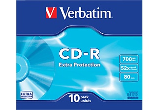 Verbatim, Verbatim 43415 Cd-R 700Mb Extra Prot - Rohling, Verbatim CD-R 0.7 GB, Slimcase (10 Stück)