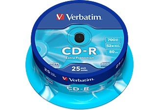 Verbatim, Verbatim Cd-R Extra Protection - Cd-R, Verbatim CD-R, 700MB, 80MIN, 52x, DataLife, 43432, (25er Spindel)