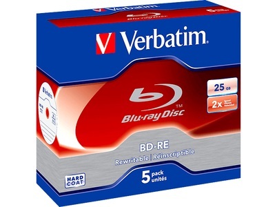 Verbatim, Verbatim 43615 Blu-Ray Bd-Re 25Gb 2X - Rohlinge, BD-RE 25 GB, Blu-ray-Rohlinge