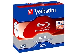 Verbatim, Verbatim 43615 Blu-Ray Bd-Re 25Gb 2X - Rohlinge, BD-RE 25 GB, Blu-ray-Rohlinge