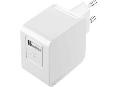 cellularline, cellularline Handy Ladegerät 220V Lightning fast charging Weiss ganzes Kabel Weiss, Cellular Line Achusbmfiiph2Aw - Ladegerät + Ladekabel (Weiss)