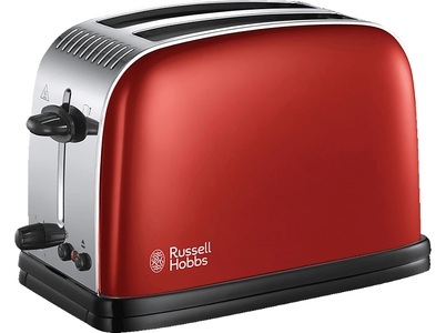 RUSSELL HOBBS, Russell Hobbs Hobbs Colours Plus Flame Red - Toaster (Rot/Edelstahl/Schwarz), Russell Hobbs Hobbs Colours Plus Flame Red - Toaster (Rot/Edelstahl/Schwarz)