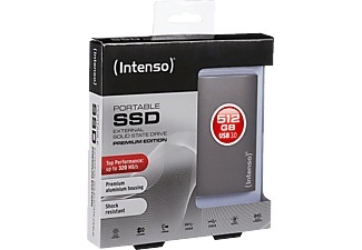 Intenso, Intenso Premium Edition Externe Festplatte SSD (512 GB, Anthrazit), INTENSO tragbares Solid-State-Laufwerk 3823450 Anthrazit