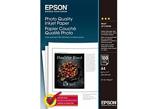 Epson, Epson Photo Quality Inkjet Paper - A4 - 100 Blätter, Epson Foto Papier, A4, 104g, C13S041061, (100 Blatt)