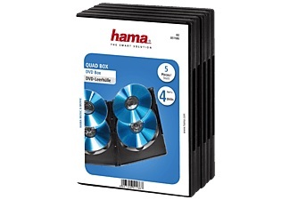 HAMA, Hama 51186 DVD Double Slim BOX - DVD-Leerhülle (Schwarz), Hama DVD Hülle 00051186 4 CDs/DVDs/Blu-rays Schwarz Polypropylen 5 St.