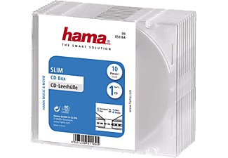 HAMA, Hama 51164 CD Slim BOX Clear 10Pcs - Leerhülle Slim (Transparent), 