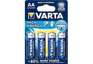 Varta, Varta AA Mignon Alk/man 1.5V 4Pcs - Batterien (Blau/Silber), Varta Batterie Longlife Power AA 4 St?ck