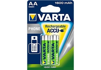 Varta, RECHARGE Phone NiMH Mignon (AA) Akku mit 1600mAh - 2 Stück, VARTA 2er-Set NiMH-Mignon-Akku RECHARGE ACCU Phone 1600 mAh, AA, HR6