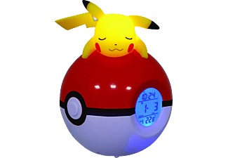 TEKNOFUN, Teknofun Pikachu Pokeball - Wecker (Gelb/Rot/Violett), Teknofun Pikachu Pokeball - Radiowecker (Mehrfarbig)