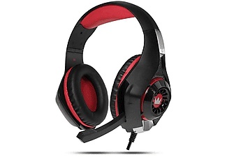 CROWN MICRO, Crown Micro Cmgh-101T RED - Gaming Headset (Schwarz/Rot), 