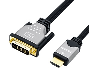 ROLINE, Roline 1450115 - DVI-HDMI-Kabel (Schwarz, silber), ROLINE Monitorkabel DVI - HDMI, ST-ST, dual link, schwarz / silber, 1 m