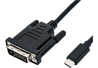 ROLINE, Roline 1435505 - USB/VGA-Kabel (Schwarz), ROLINE USB Typ C - DVI Adapterkabel, ST/ST, 1 m