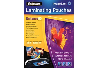 Fellowes, Fellowes Laminating Pouches A3 25Pcs - Blätter (Weiss), Fellowes Laminierfolie A3, 80 µm, 25 Stück, Glänzend