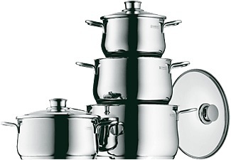Wmf, WMF Topfset Diadem Plus aus Edelstahl WMF Silber metallic, WMF Topf-Set »Diadem Plus 4-teilig«, Edelstahl 18/10