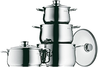 Wmf, WMF Topfset Diadem Plus aus Edelstahl WMF Silber metallic, WMF Topf-Set »Diadem Plus 4-teilig«, Edelstahl 18/10