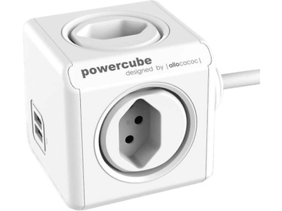 ALLOCACOC, Allocacoc 7890Ws - Stockdosenwürfel (weiss), Allocacoc PowerCube Extended USB 1.5m Steckdosenleiste weiss