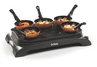 Domo, Domo Party Wok Set mehrfarbig, Wok-Crêpes-Party von Domo, 2-in-1, mit 6 Pfännchen
