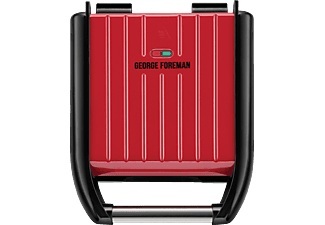 RUSSELL HOBBS, Russell Hobbs George Foreman Steel Compact - Kontaktgrill (Rot), George Foreman 25030-56 Compact Fitnessgrill