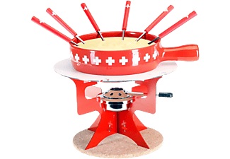 Nouvel, Nouvel Käsefondue-Set - Käsefondue-Set (Rot/Weiss), Nouvel Mini Fondue Bar Schweiz Käsefondue Set 11-tlg