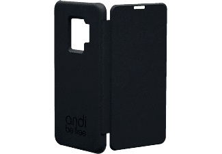 andi be free, Samsung Galaxy S9 Plus Hülle - Wireless Charging Leder Book Case - schwarz, 