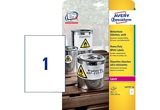 ZWECKFORM, Zweckform L4775-20 Label 210X297Mm Laser WP - (Weiss), Avery-Zweckform L4775-20 Folien-Etiketten 210 x 297 mm Polyester-Folie Weiß 20 St. Permanent haftend Farblaserdrucker,