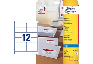 ZWECKFORM, Zweckform J8177-25 Adressetiketten 99.1X42.3Mm - (Weiss), AVERY ZW. Adressetiketten 99,1x42,3mm J8177 - 25 InkJet, weiss 300 Stk. / 25 Bl.