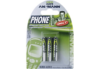 Ansmann, Ansmann maxE Dect Micro AAA 800mAh - Batterie (Silber), Ansmann Akku 3x AAA 800 mAh für DECT-Phones