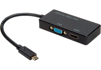 VALUE, Value 12.99.3215 - Usb-Hdmi Adapter (Schwarz), VALUE Display Adapter USB Typ C - VGA / HDMI