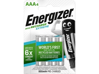 Energizer NiMH-Akku Extreme AAA 800mAh (4Stk.) Akku Batterie